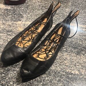 New Directions Black Lace-Up Flats